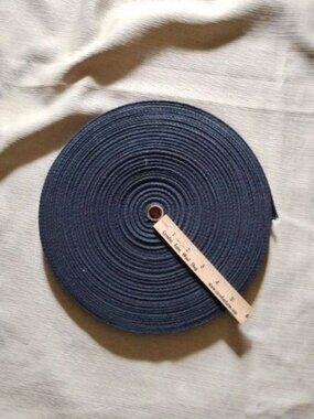 3/4" ~ cotton woven webbing ~ large roll ~ charcoal black